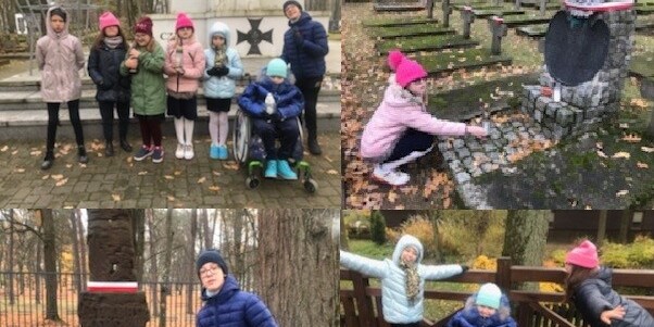 Wycieczka klas 4b i 4c na Cmentarz Wojskowy