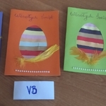 Kartki ręcznie robione z motywem wielkanocnym.