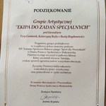 Podziękowanie od organizatora turnieju grupie - Ekipie do zadań specjalnych