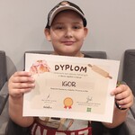 Uczeń z dyplomem  za udział w warszytatach