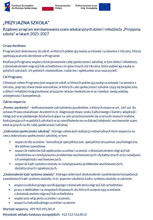 Projekt "Przyjazna szkoła"